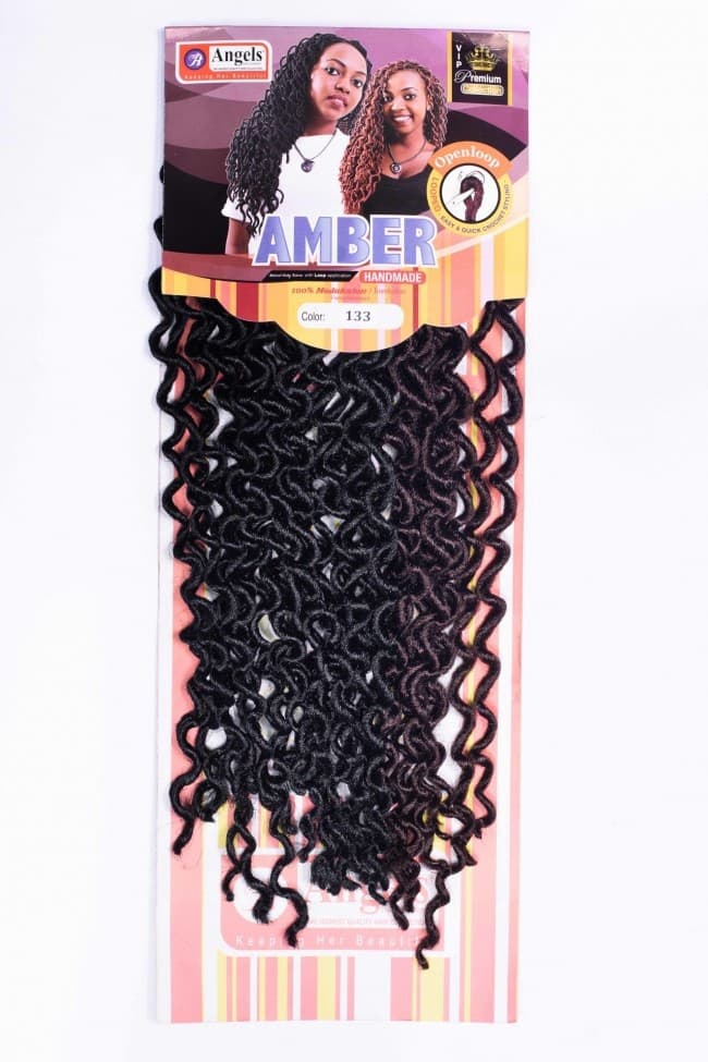 Amber – Looped crochet, Curly, 18″, 36pcs 3