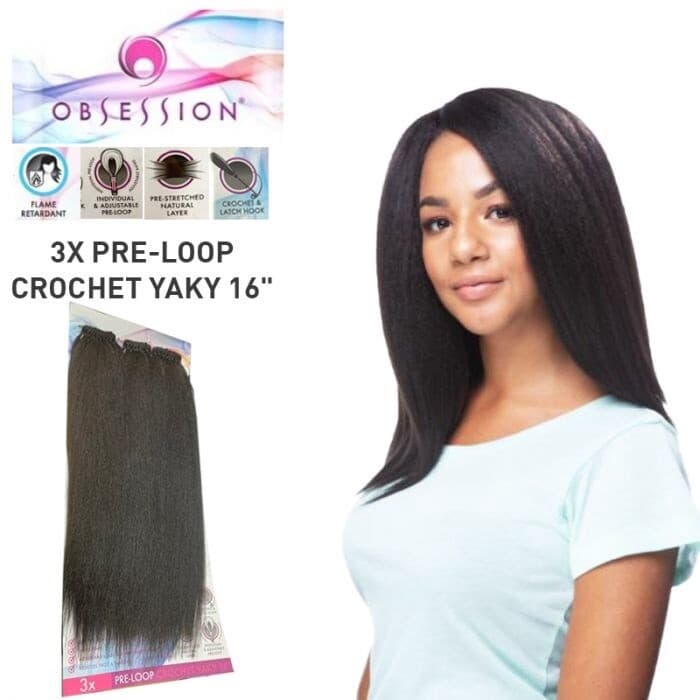 obsession bulk 3x pre loop crochet yaki 16"