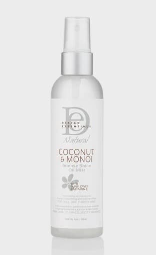 design essentials coconut & monoi intense shine  oil mist 118ml