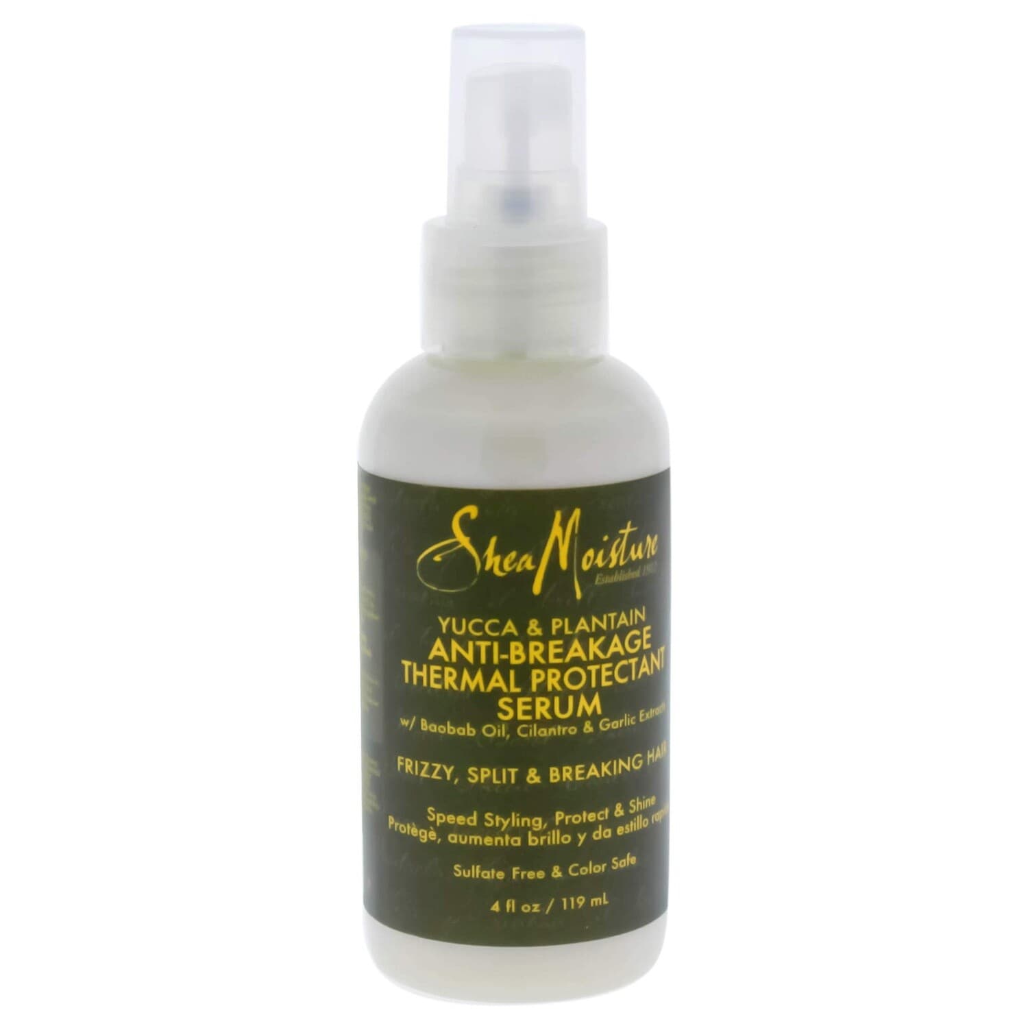 Shea Moisture  Yucca Platain Anti-Breakage Thermal Protectant Serum w/ Baobab Oil, Cilantro & Garlic Extract