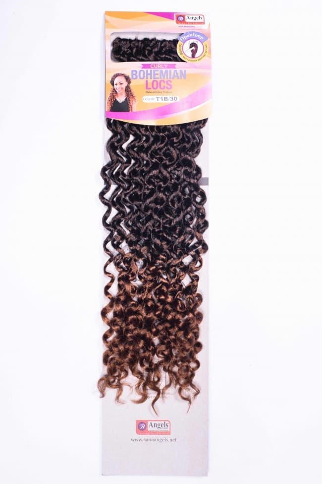Angel's Bohemian Locs, Curly -Looped Crochet, 18″ 24pcs 2