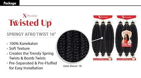 X-PRESSION TWISTED UP SPRINGY AFRO TWIST / 3X 4