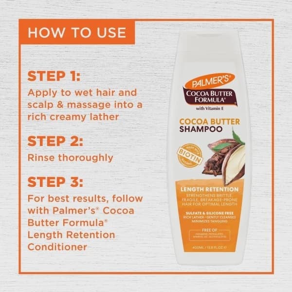 PALMER'S COCOA BUTTER SHAMPOO LENGTH RETENTION / 400ML 4