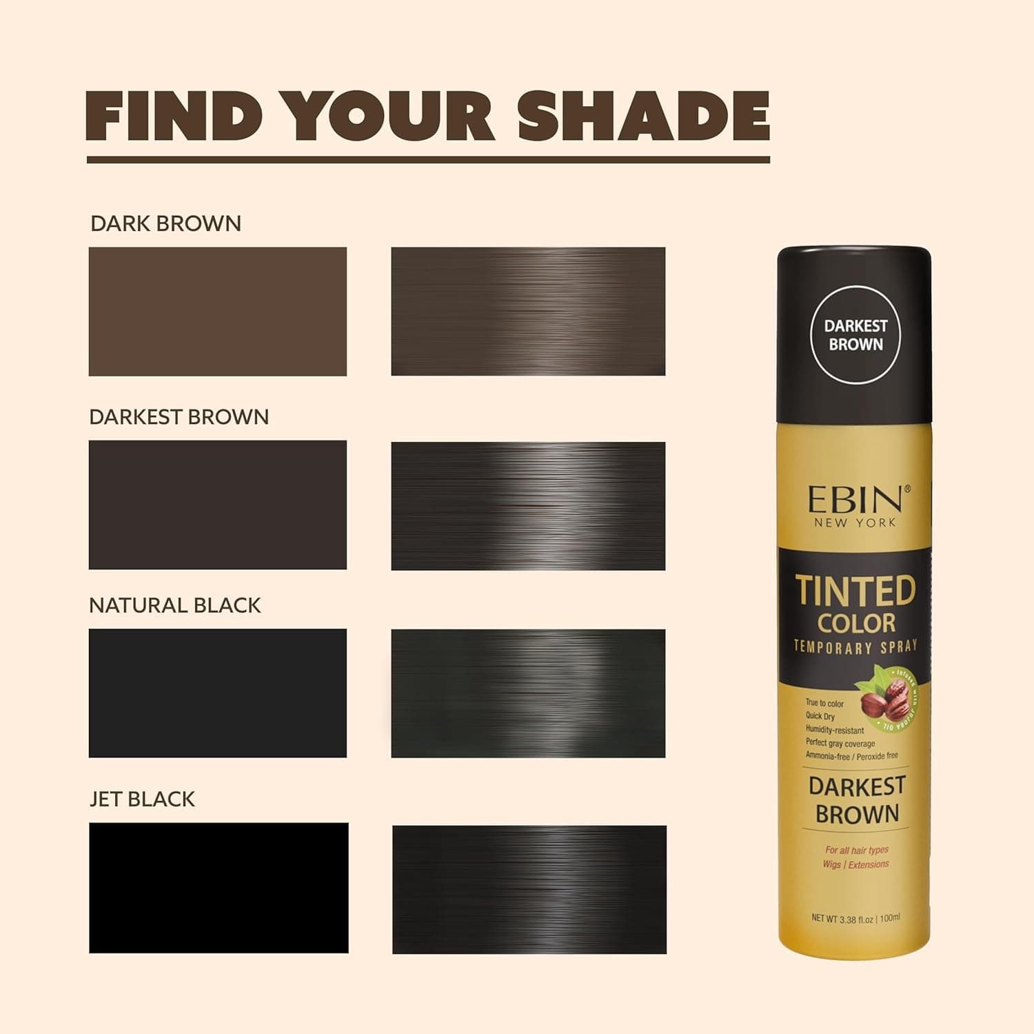 EBIN NEW YORK TINTED COLOR TEMPORARY SPRAY / 3.38FL.OZ / 100ML 6