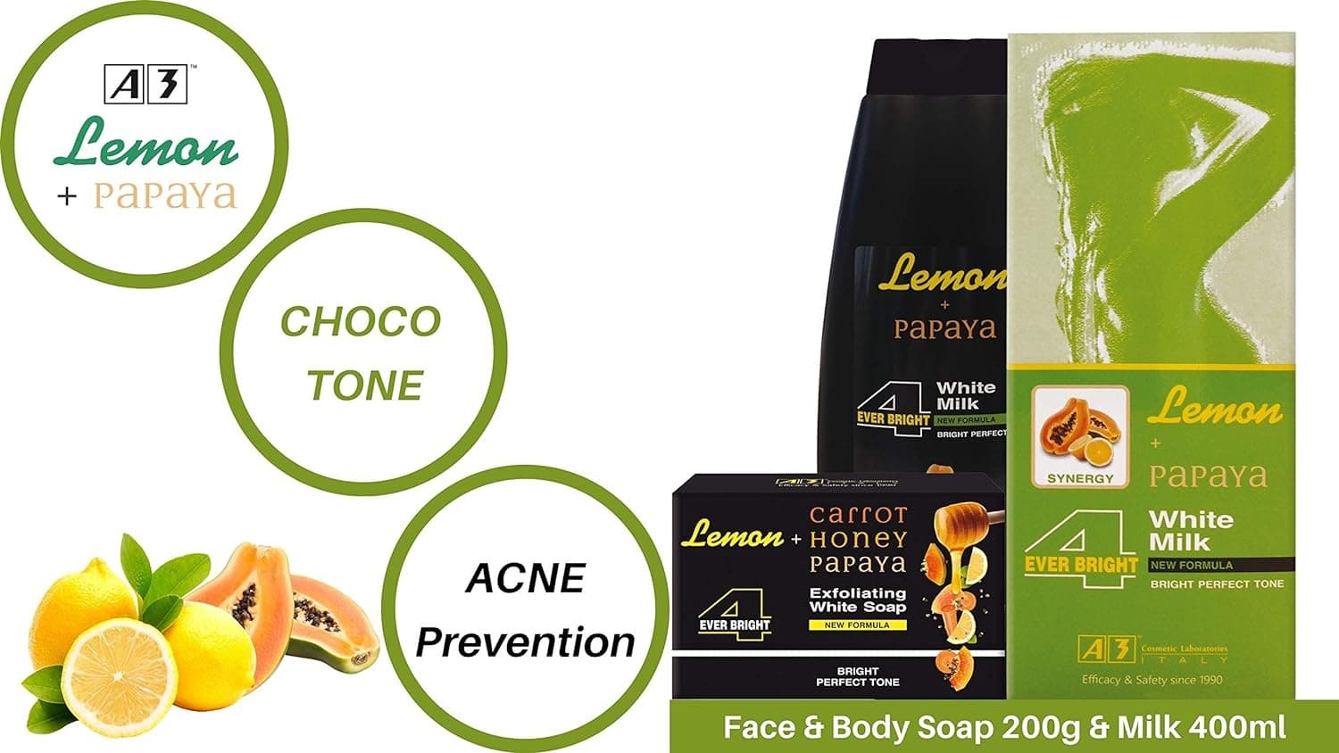 4EVER BRIGHT LEMON +HONEY PAPAYA EXFOLIATING SOAP/ 200G 8