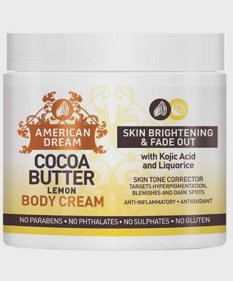 AMERICAN DREAM COCOA BUTTER LEMON BODY CREAM WITH KOJIC