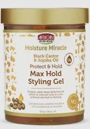 MOISTURE MIRACLE BLACK CASTOR AND JOJOBA OIL MAX HOLD STYLING GEL
