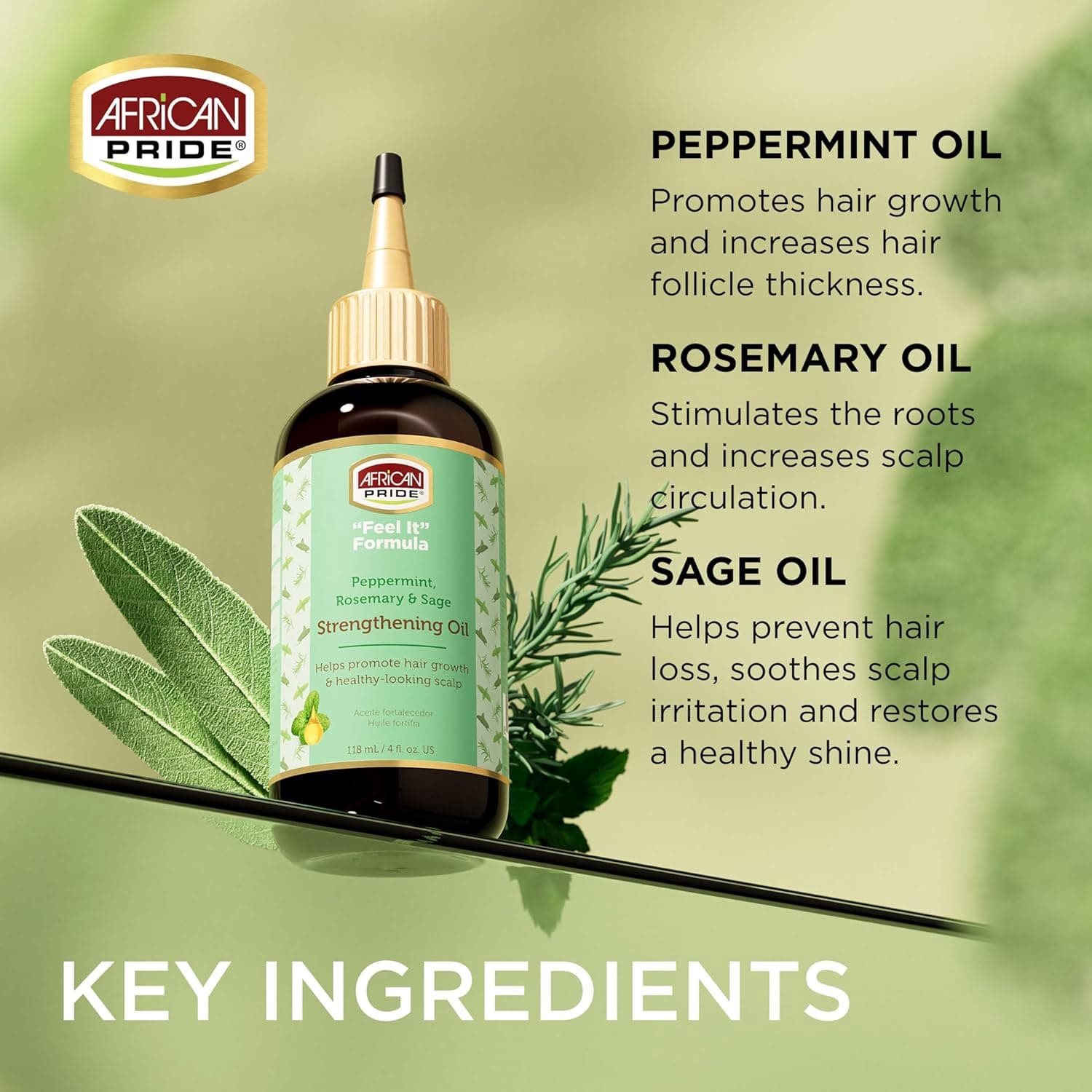 AFRICAN PRIDE PEPPERMINT ROSEMARY AND SAGE STRENGTHENING OIL 3