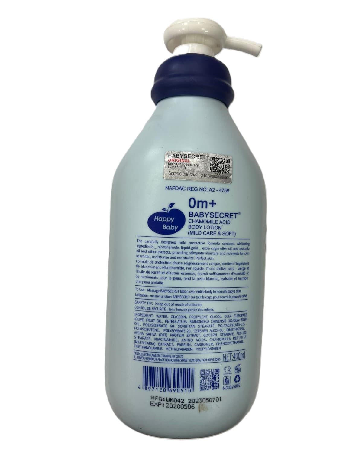 BABYSECRET APPLE & HONEY LOTION 400ML 2