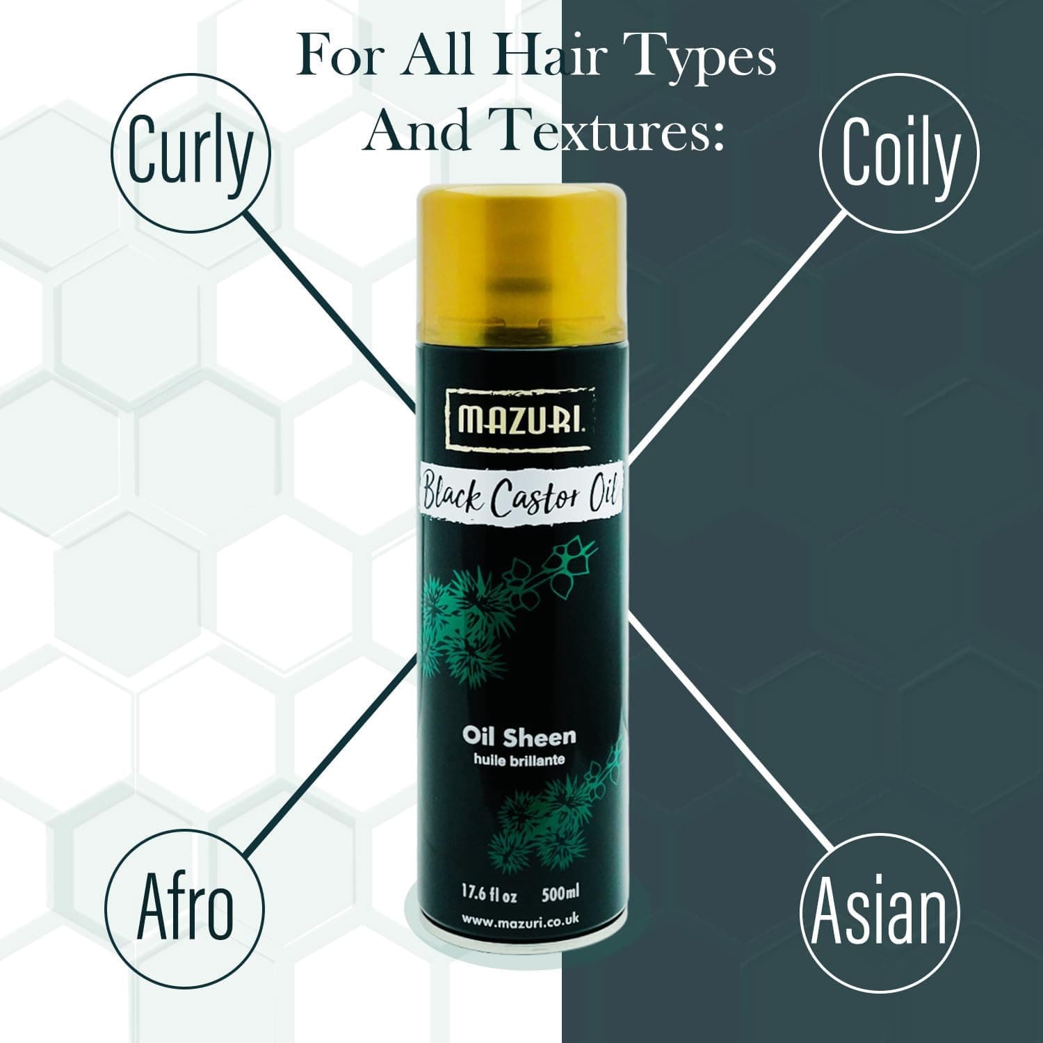 MAZURI BLACK CASTOR OIL OIL SHEEN  500ml 2