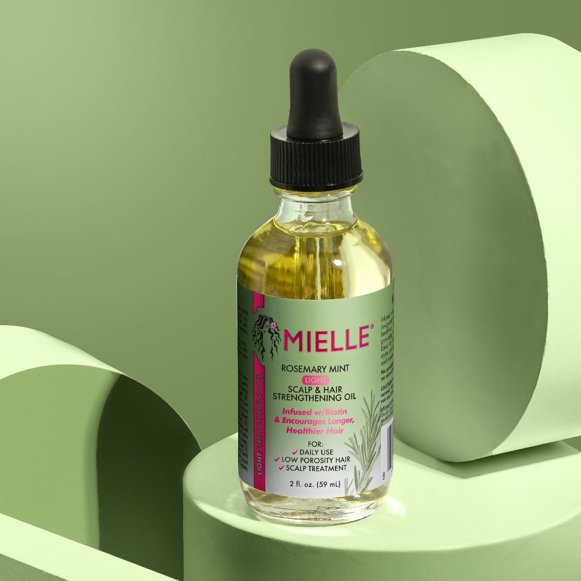 MIELLE ORGANICS ROSE MINT LIGHT SCALP & HAIR STRENGTHENING OIL 2oz 4