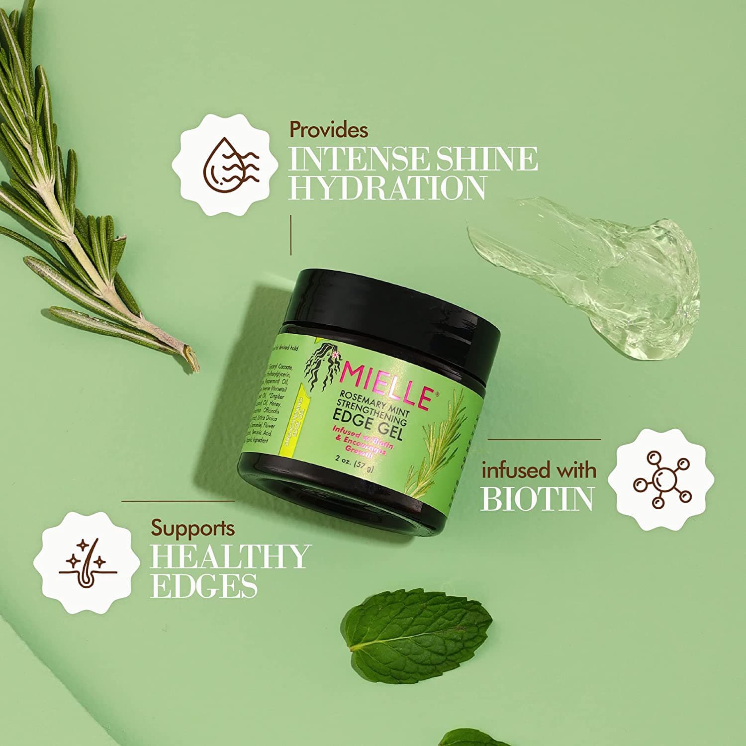 MIELLE ORGANICS ROSE MINT STRENGTHENING EDGE GEL 2oz 4