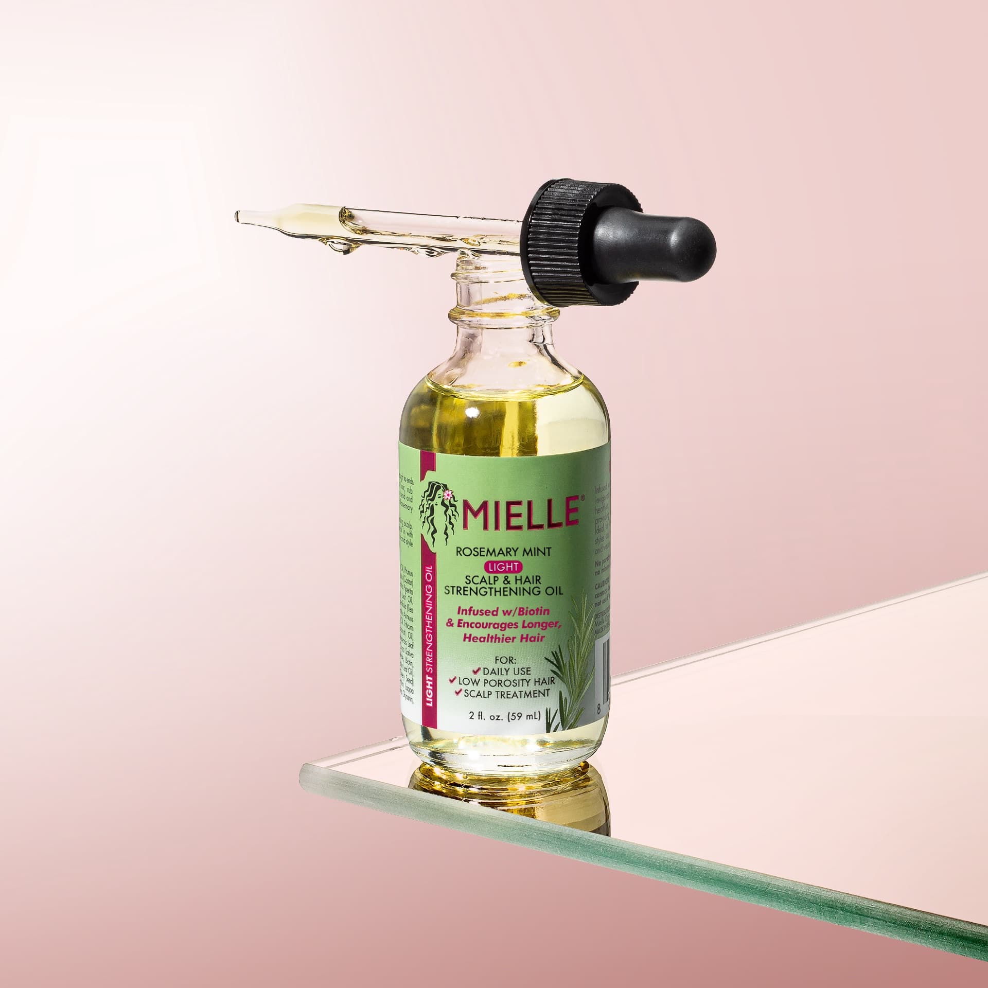 MIELLE ORGANICS ROSE MINT LIGHT SCALP & HAIR STRENGTHENING OIL 2oz 5