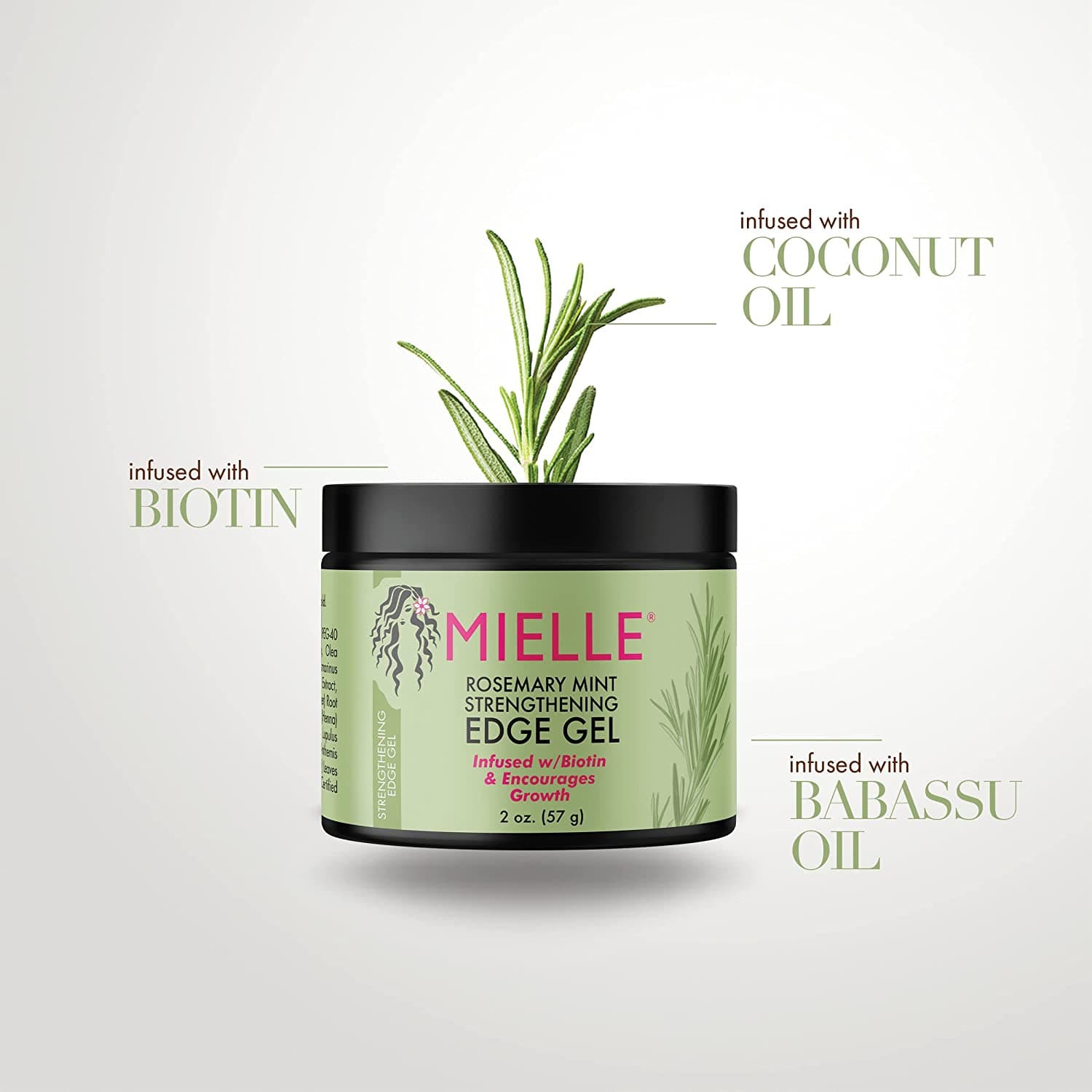 MIELLE ORGANICS ROSE MINT STRENGTHENING EDGE GEL 2oz 3
