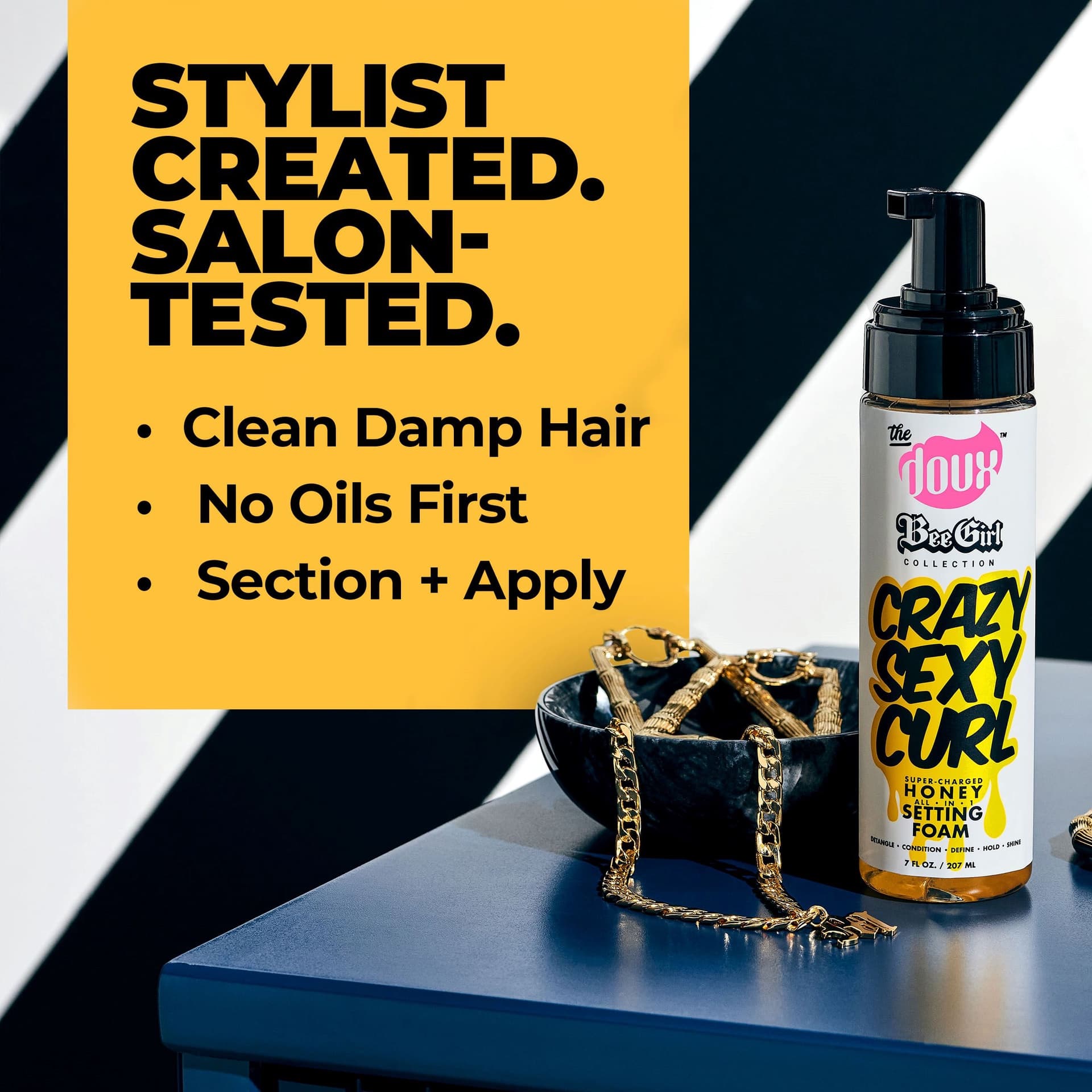 THE DOUX CRAZY SEXY CURL HONEY SETTING FOAM 7oz 3