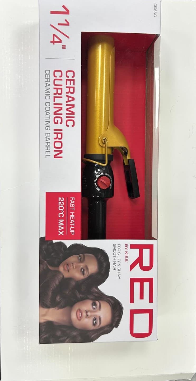 RED BY KISS 1 1/4" CERAMIC CURLING IRON UK 2