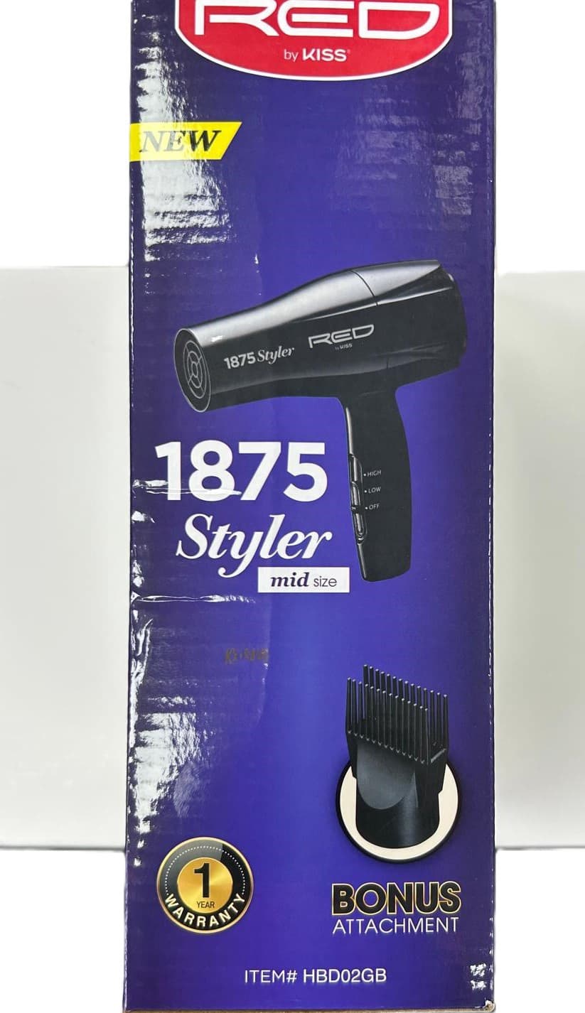 RED BY KISS 1875 STYLER  MID SIZE  HAIR DRYER 2