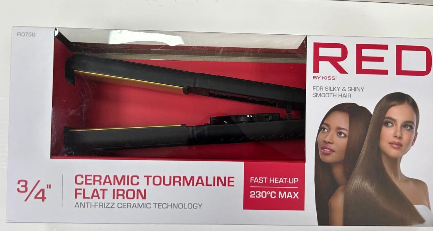 RED 3/4 CERAMIC FLAT IRON STRAIGHTENER UK