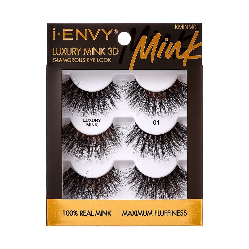 RED KISS I .ENVY LUXURYMINK 3D EYE LASHES MULTI PACK 3