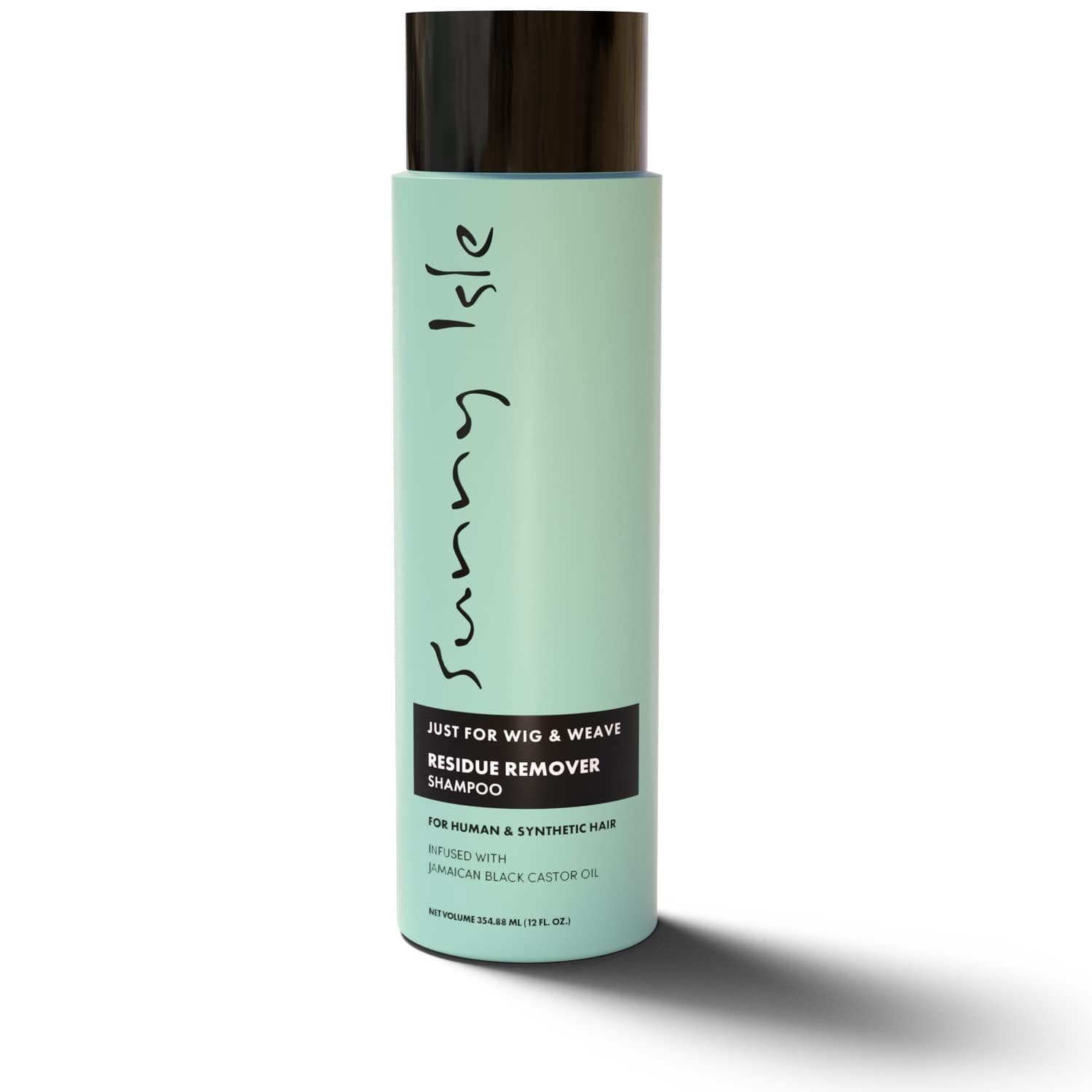 unny Isle Just for Wig, Weave, Braid, & Extensions Residue Remover Shampoo 12oz | For Synthetic & Natural Hair | Aloe Vera, Tea Tree, Borago Seed & Jamaican Black Castor Oils | Sulfate Free