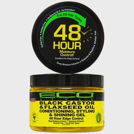 Eco Style Black Castor & Flaxseed Oil Conditioning , Styling & Shining Gel