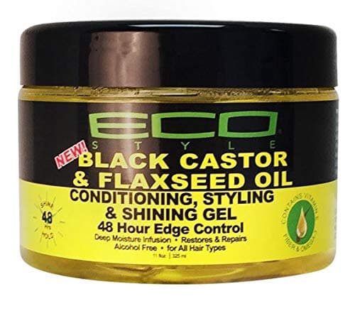 Eco Style Black Castor & Flaxseed Oil Conditioning , Styling & Shining Gel 2