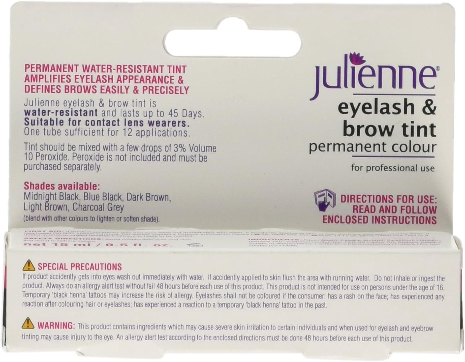 JULIENNE EYELASH &BROW TINT -MIDNIGHT BLACK 2