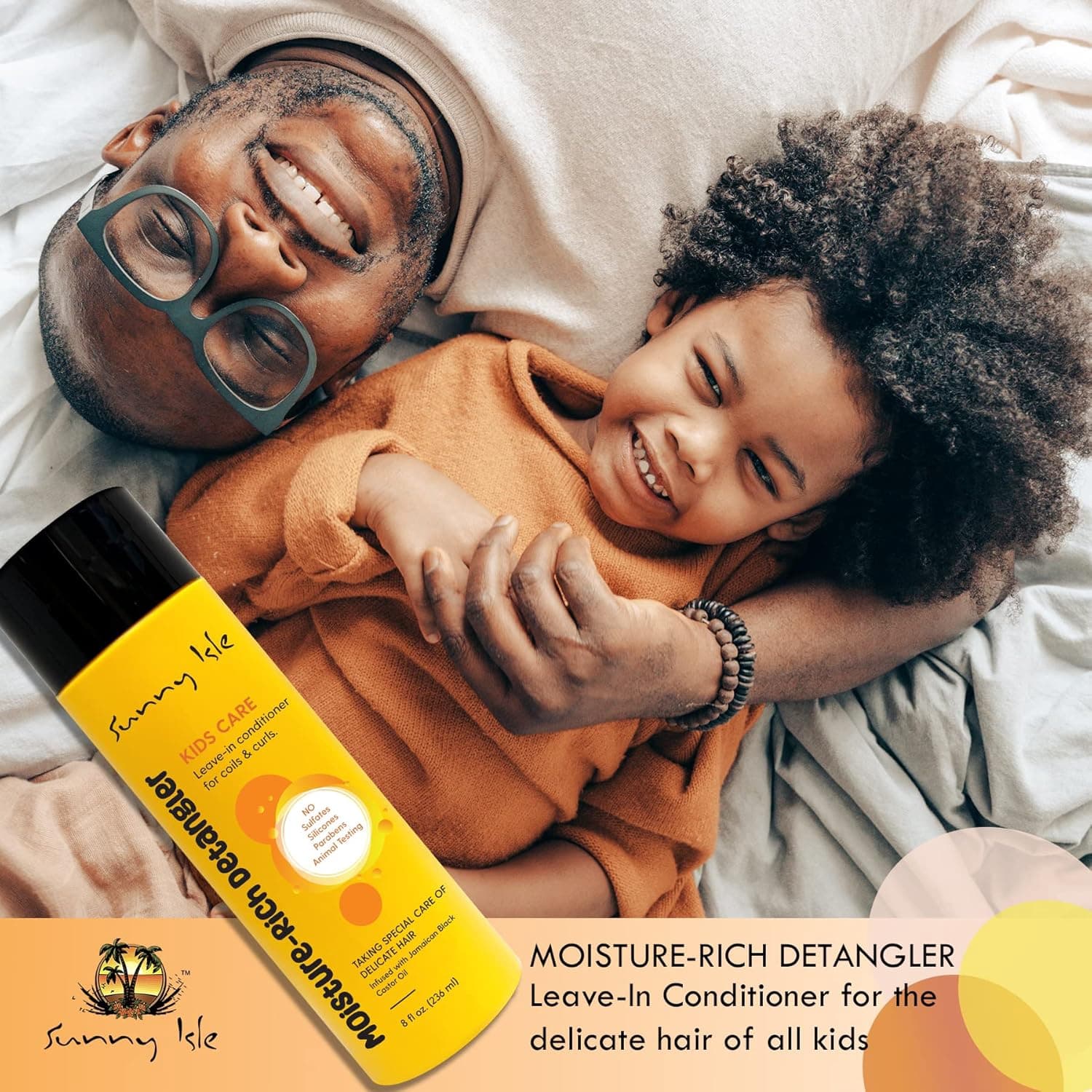 Sunny Isle Kids Care Moisture-Rich Leave-In Detangler 8oz | Gentle Care Non-Greasy | Waves, Curls | Jamaican Black Castor Oil Infused | Sulfate & Paraben FREE 2