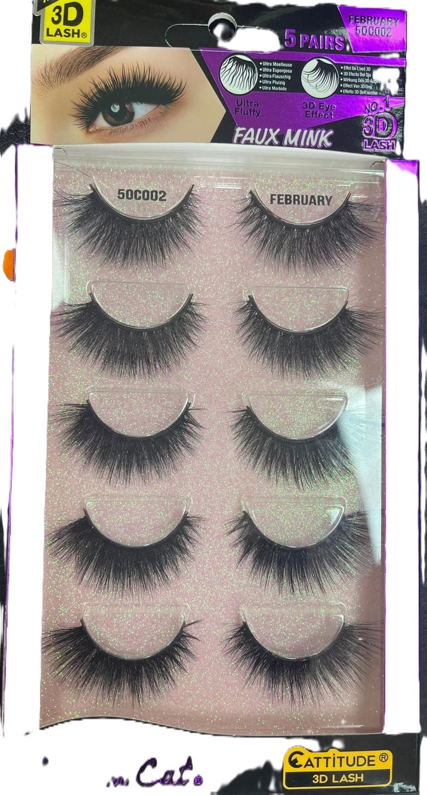 CATTITUDE 3D LASHES February Wonder Cat Faux Mink False Eyelashes, Lightweight & Reusable, Cruelty-Free 2