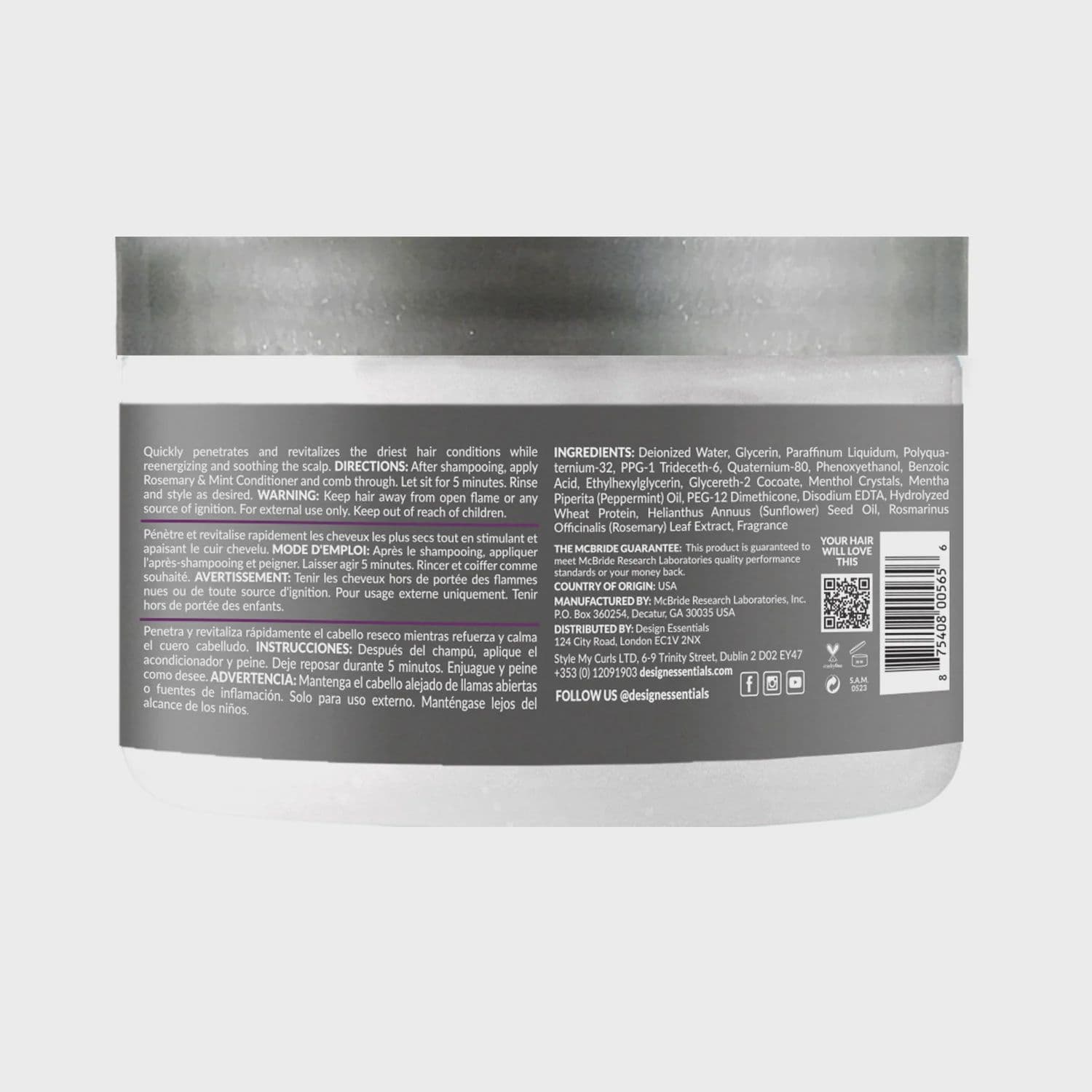 Design Essentials Rosemary & Mint Stimulating Super Moisturizing Conditioner 302g