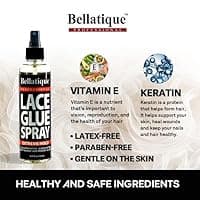BELLATIQUE Lace Glue Spray - Extreme Hold. Edges Appear Natural, Humidity Resistant, Sweat Resistant, All Day Hold, Quick Drying, Flake Free, Easily Removed, Quick & Easy. 2