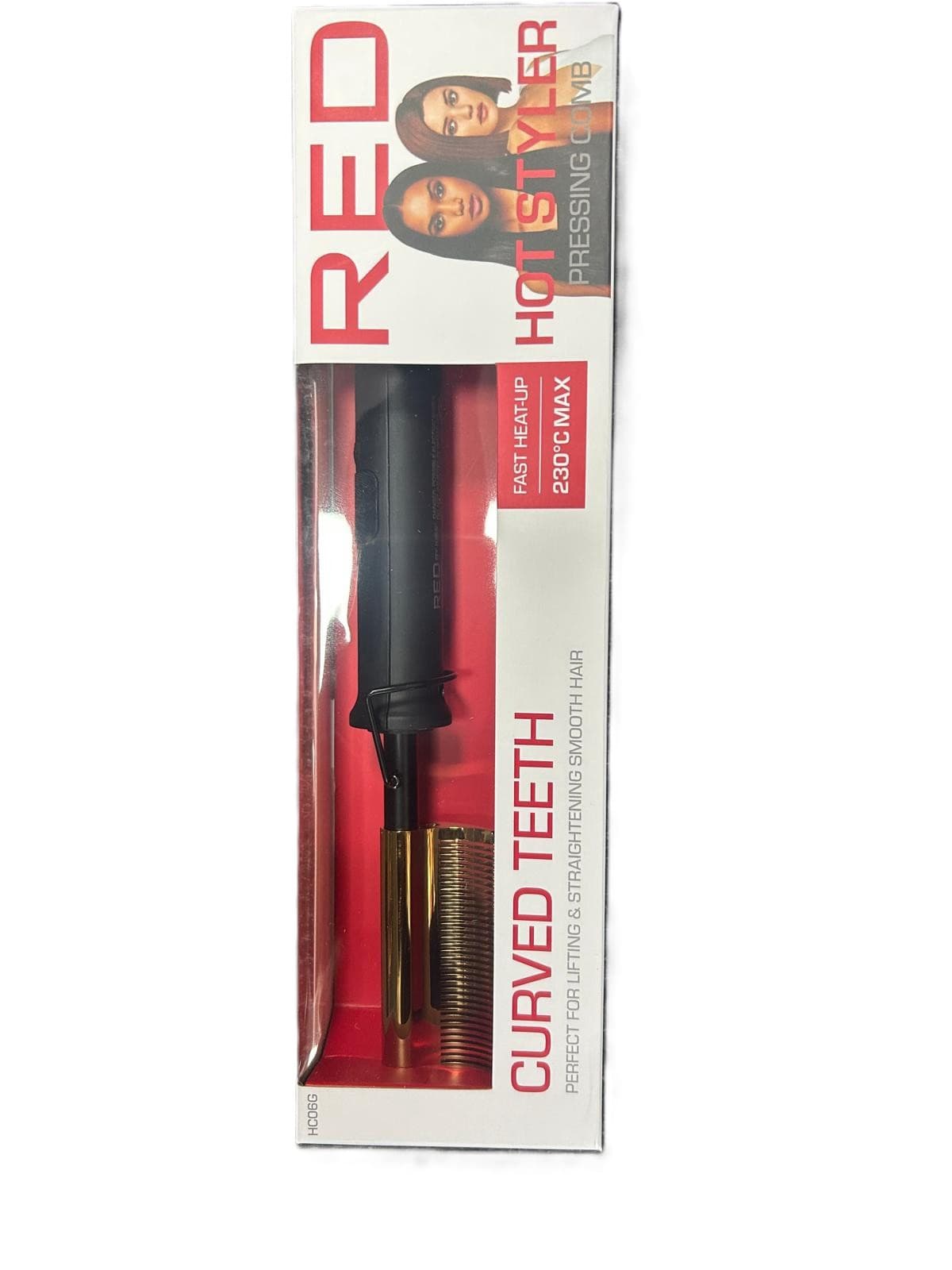 Red by Kiss Hot Comb Hair Straightener 232 Degrees, Small-Sized Teeth Electric Heating Comb, Pressing Comb Brush for Straightening Hair and Beard, Curling Iron for Natural Black Hair Beard Wigs 2