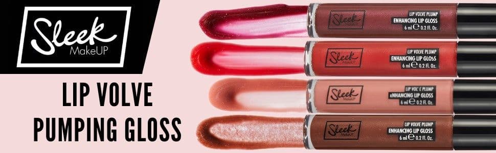 Sleek MakeUP Lip Volve Plump Enhancing Lip Gloss for Fuller Looking Lips, Nourishes and Hydrates, Glossy Finish, Pompadour, 6 ml
