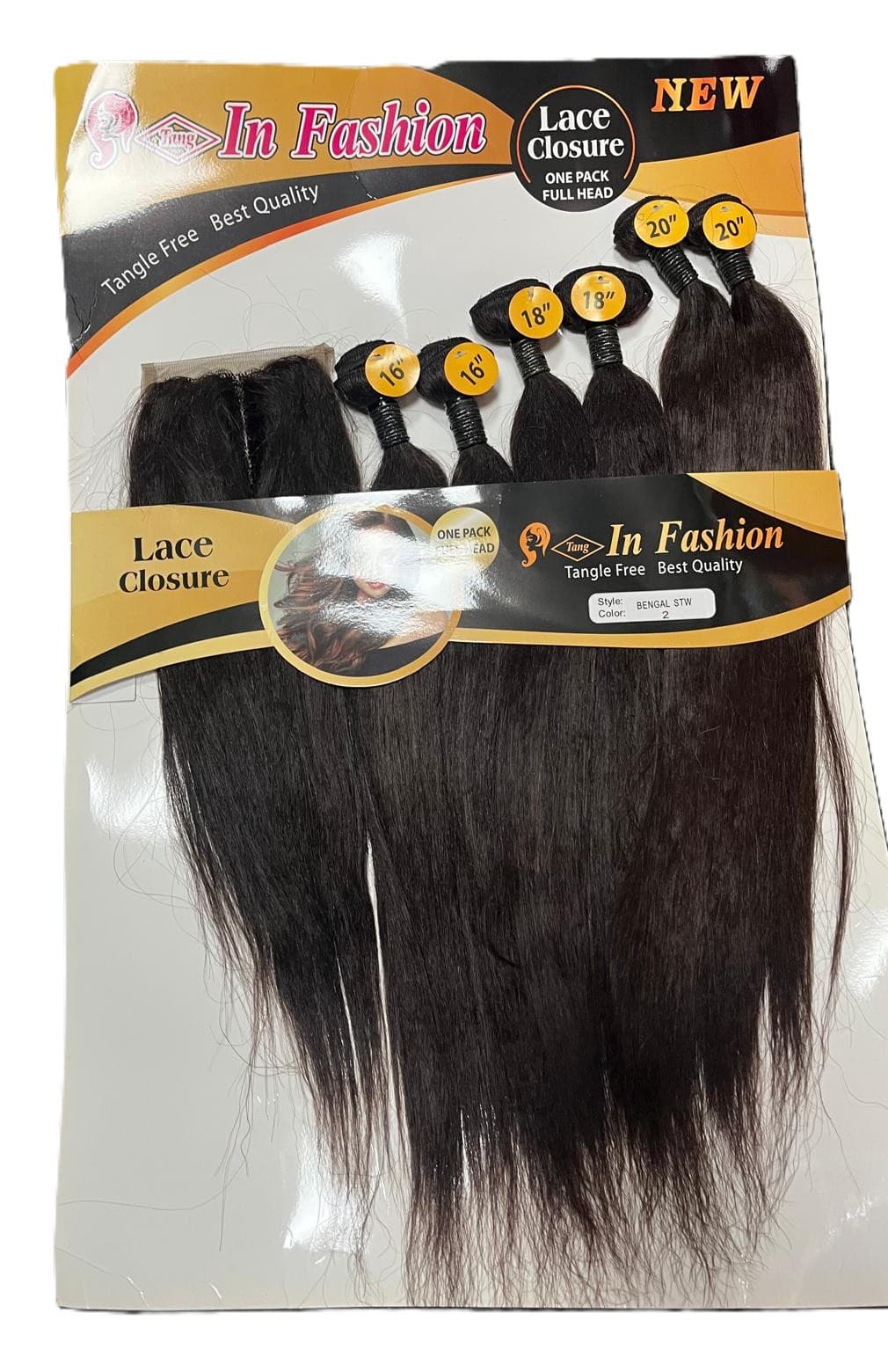 IN FASHION BENGAI SRAIGHT WEAVE ONE PACK FULL HEAD WITH CLOSURE 3