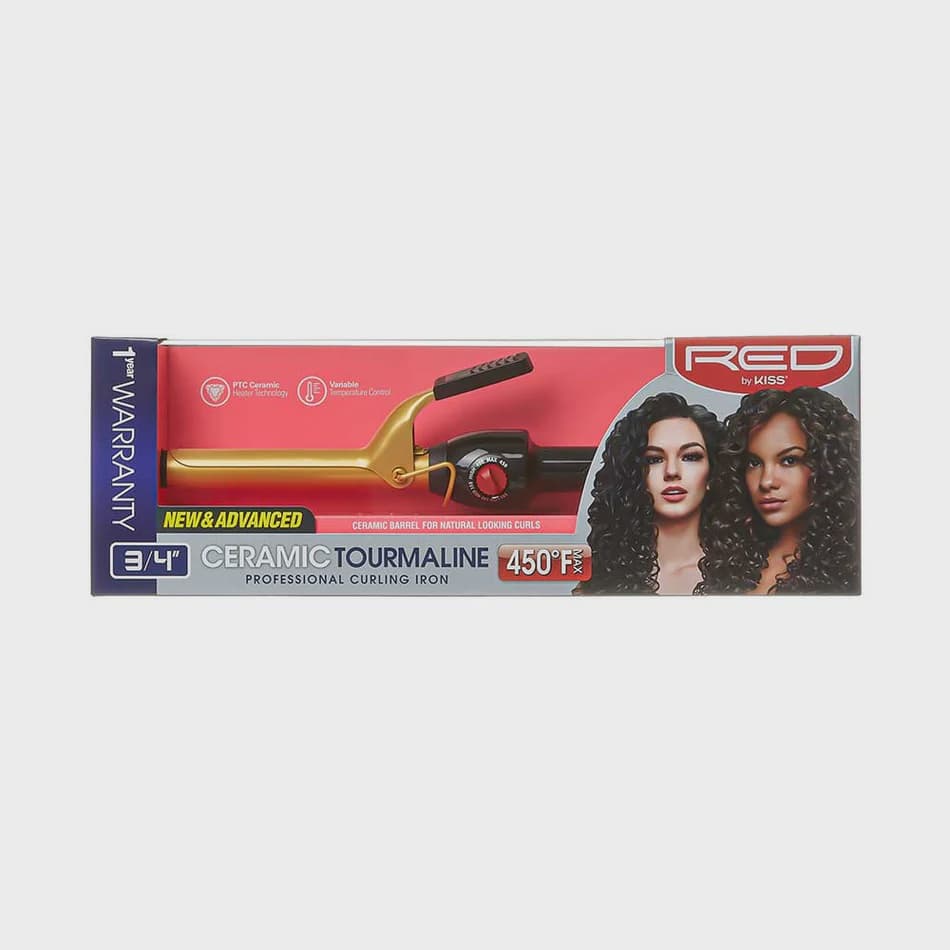 Red By Kiss 3/4" Ceramic Curling Iron C1O4NG 3