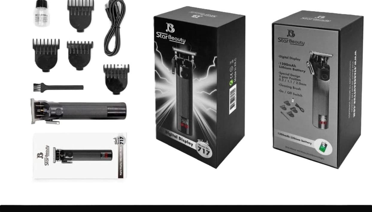 STAR BEAUTY  CODLESS TRIMMER  MODEL 717 DIGITAL DISPLAY