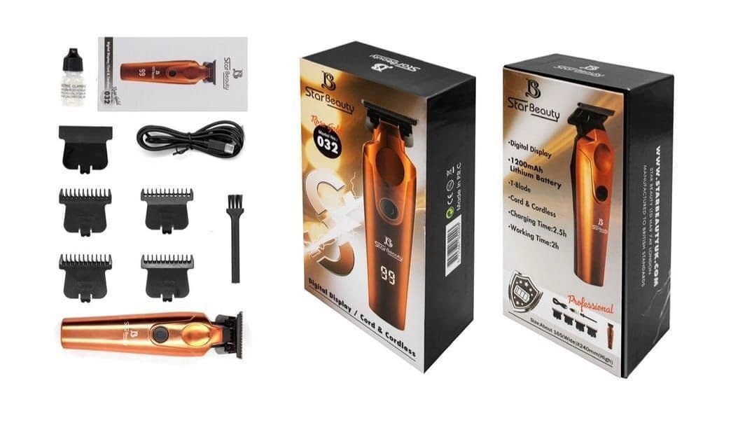 STAR BEAUTY CORD/CORDLESS TRIMMER MODEL 032 DIGITAL DISPLAY