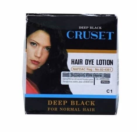 Cruset hair dye lotion deep black for natural hair