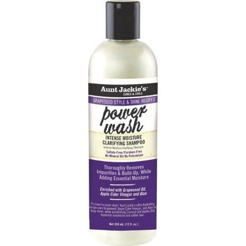 AUNT JACKIE'S Grapeseed Style & Shine Recipes power wash Intense Moisture Clarifying Shampoo