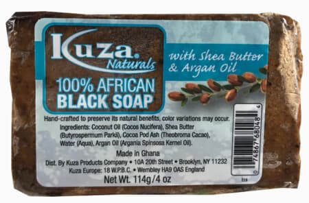 Kuza Naturals 100% African Black Soap With Shea Buttter & Argan Oil