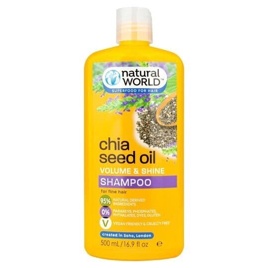 Natural World Chia Seed Oil Volume & Shine Shampoo