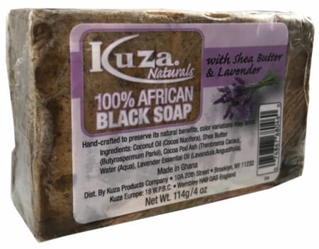Kuza Naturals 100% African Black Soap With Shea Butter & Lavender