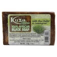 Kuza Naturals 100% African Black Soap With Shea Buttter & Lemongrass
