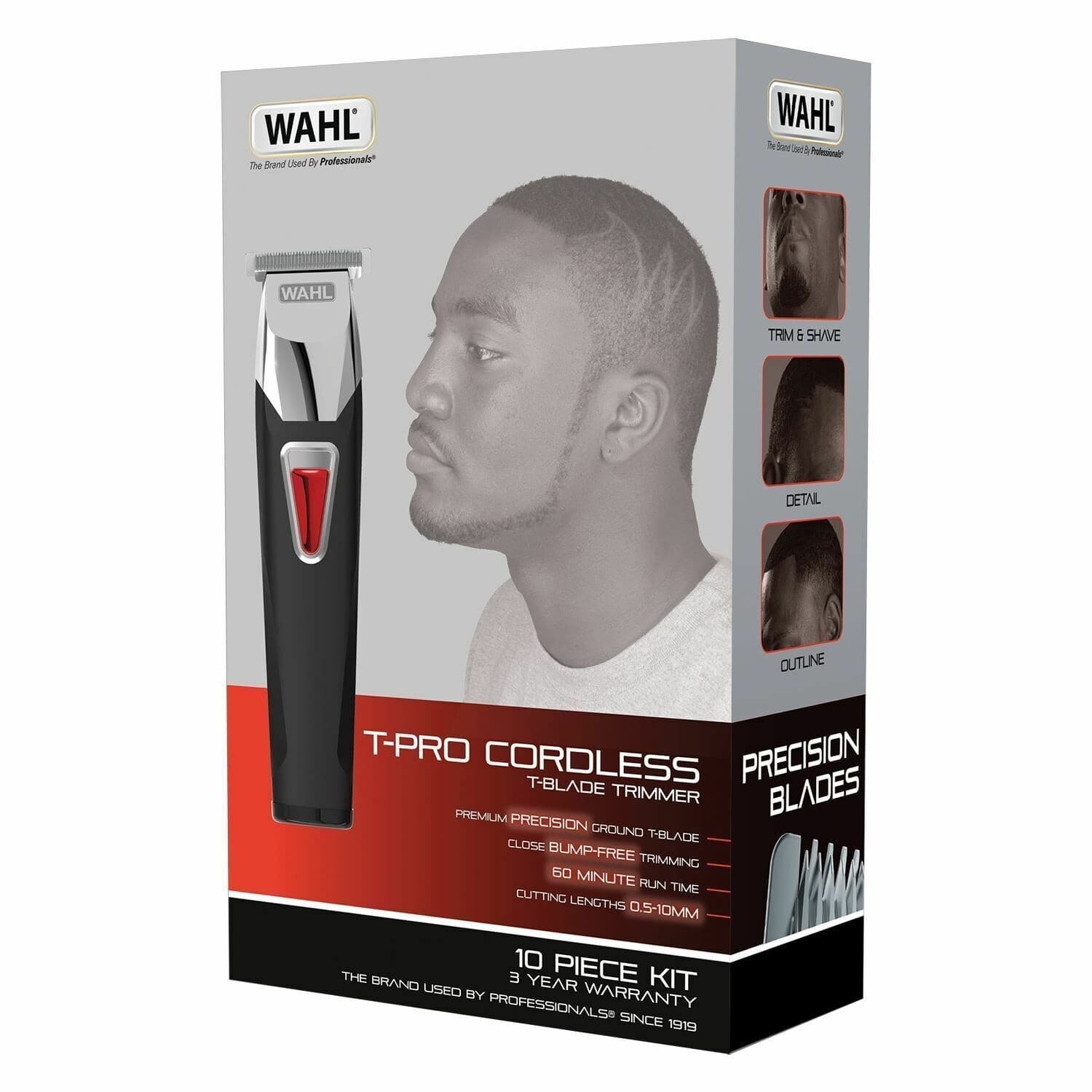 WAHL T-Pro Cordless T-Blade Trimmer 10 Piece Kit
