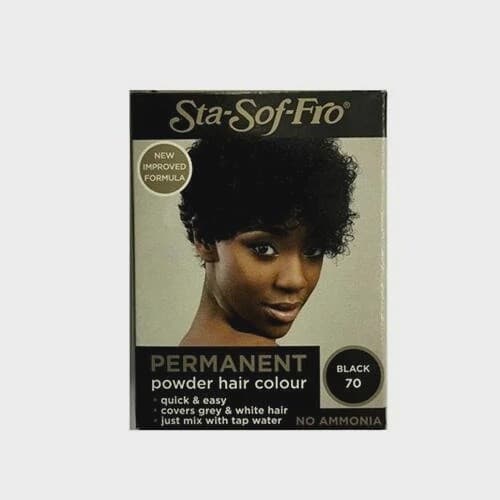 Sta-Sof-Fro Permanent Powder Hair Colour Black 70 8g