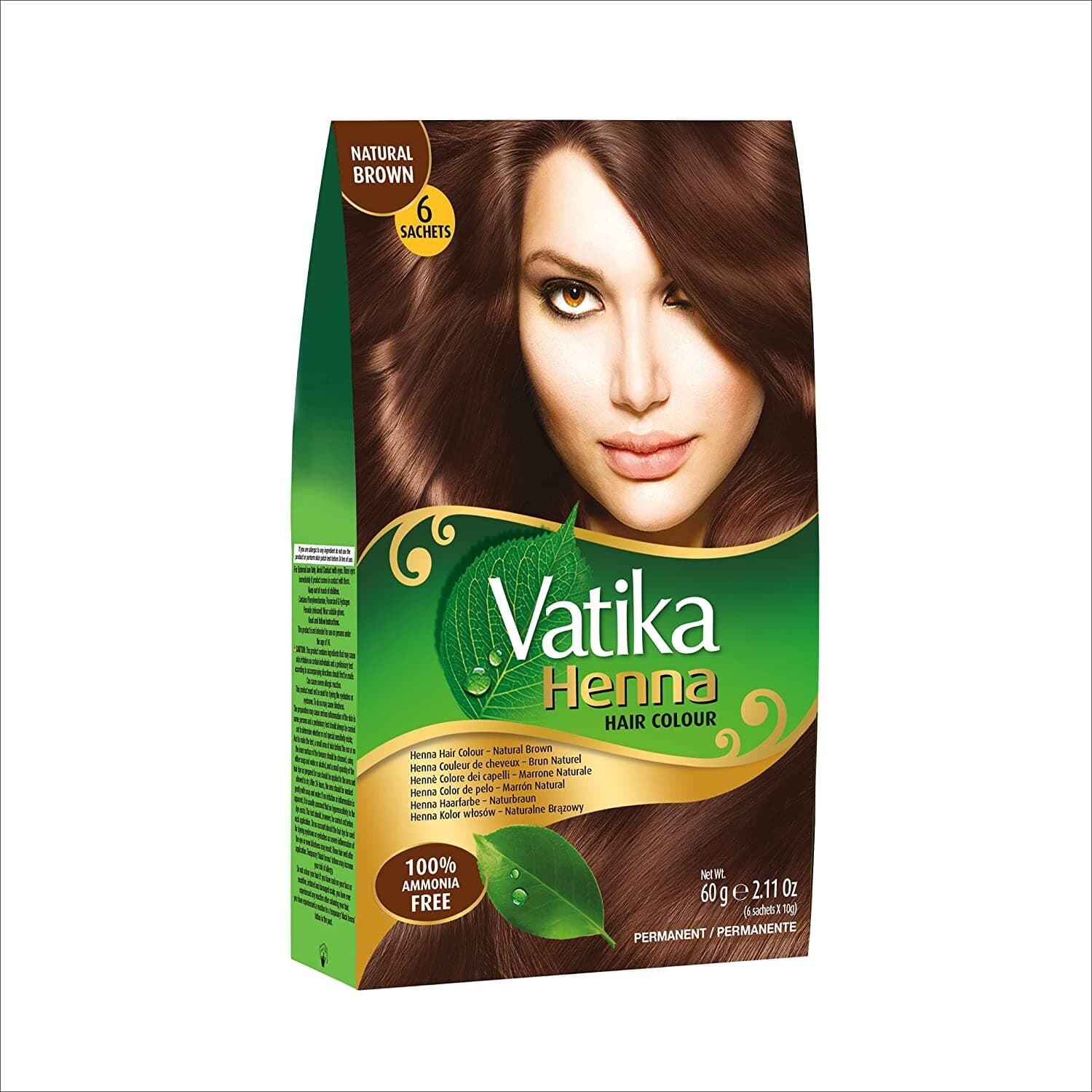 VATIKA HENNA HAIR COLOUR NATURAL BROWN 60g