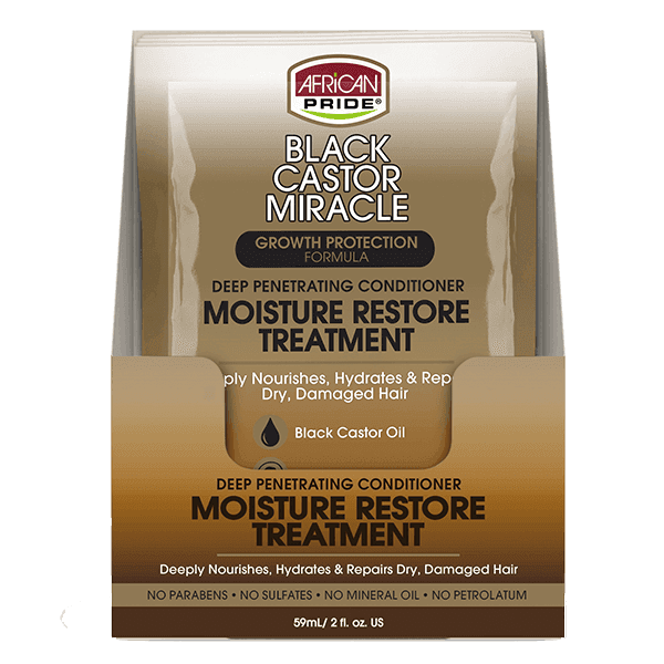 African Pride Black Castor Miracle Growth Protection Formula Deep Penetrating Conditioner Moisture Restore Treatment