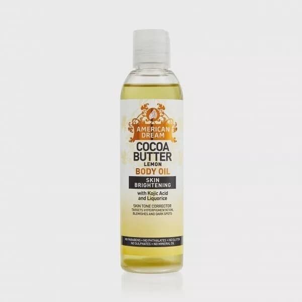 American Dream Cocoa Butter Lemon Body Oil Skin Brightening