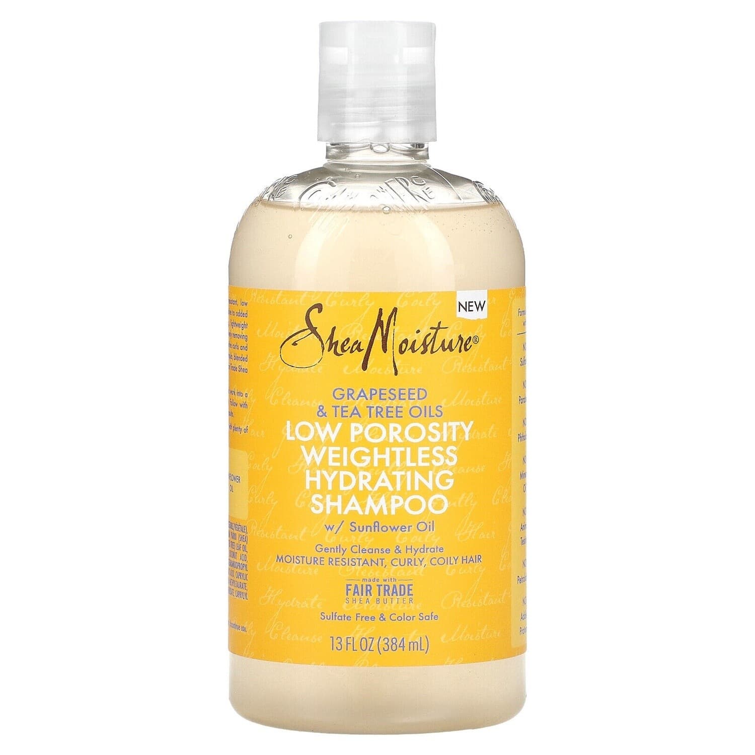 SHEA MOISTURE GRAPESEED & TEA TREE OILS LOW POROSITY WEIGHTLESS HYDRATING SHAMPOO W/ SUNFLOWER OIL