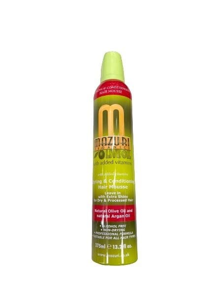 MAZURI OLIVE OIL STYLING AND CONDITIONING HAIR MOUSSE 375ML